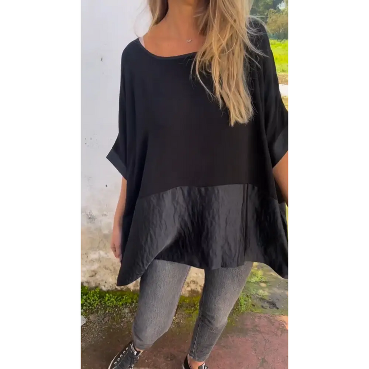 Top com Gola Redonda e Babados