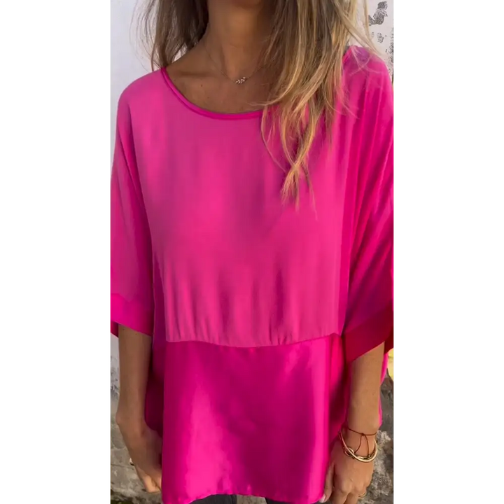 Top com Gola Redonda e Babados