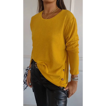 Top com Gola Redonda e Textura
