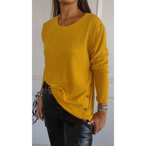 Top com Gola Redonda e Textura