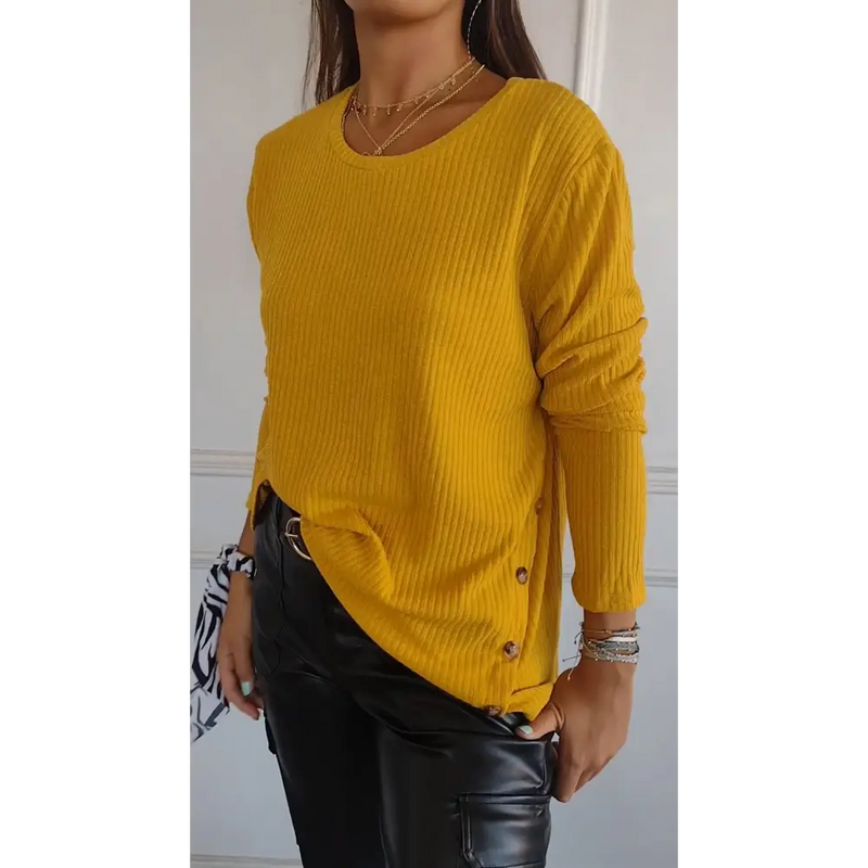 Top com Gola Redonda e Textura