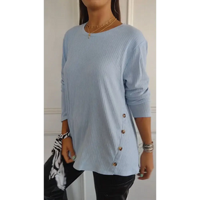 Top com Gola Redonda e Textura