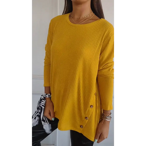 Top com Gola Redonda e Textura