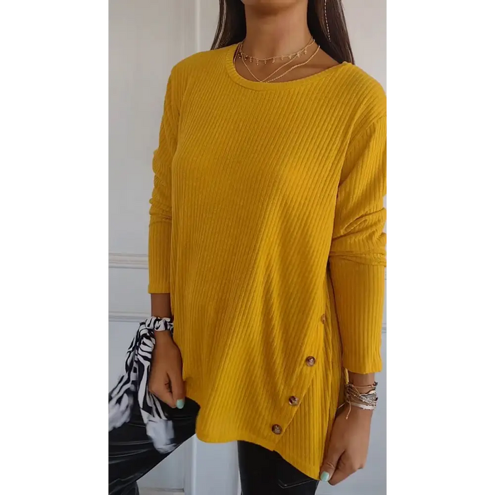 Top com Gola Redonda e Textura