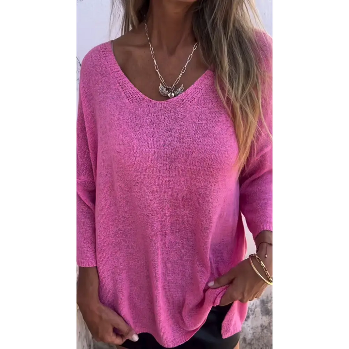 Top Confortável de Malha com Gola Redonda