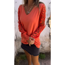 Top de Patchwork Vazado com Decote em V