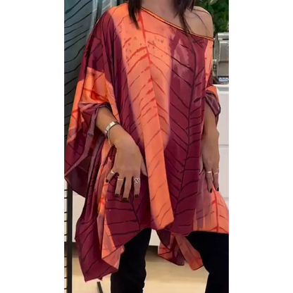 Top Feminino Colorido com Gola Redonda e Ombro à Mostra