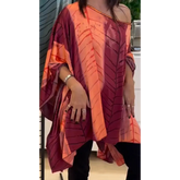 Top Feminino Colorido com Gola Redonda e Ombro à Mostra