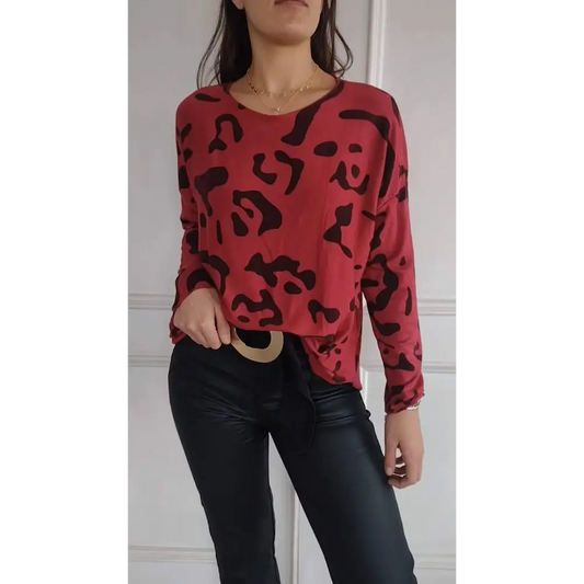 Top Feminino com Gola Redonda e Estampa