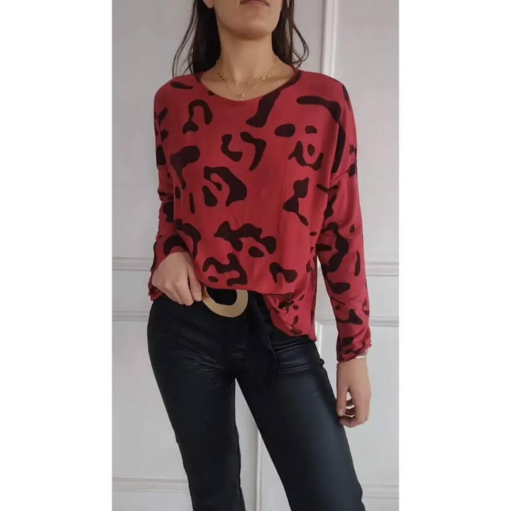 Top Feminino com Gola Redonda e Estampa