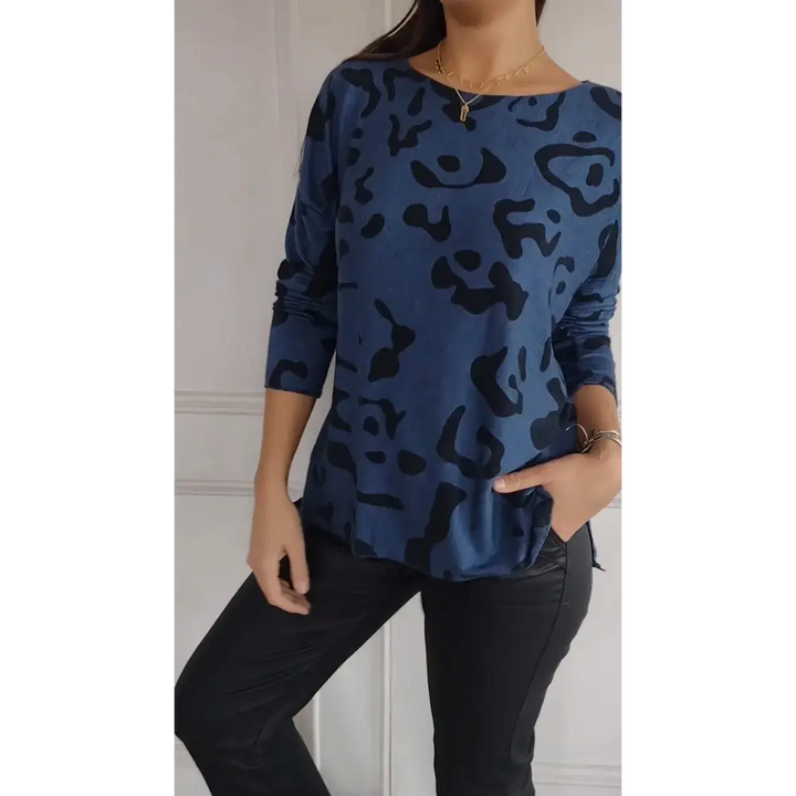 Top Feminino com Gola Redonda e Estampa