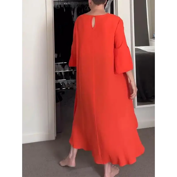 Top longo feminino casual com decote em V e frente longa e costas curtas