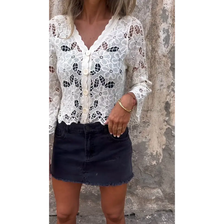 Top vazado com decote em V