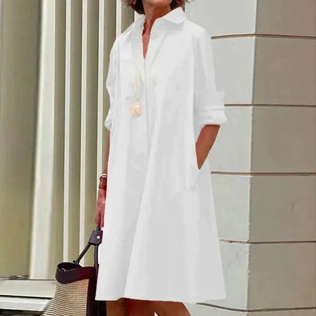 Vestido com Bolsos Feminino Lareta