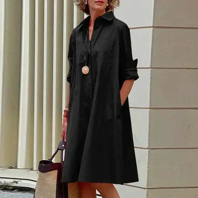 Vestido com Bolsos Feminino Lareta