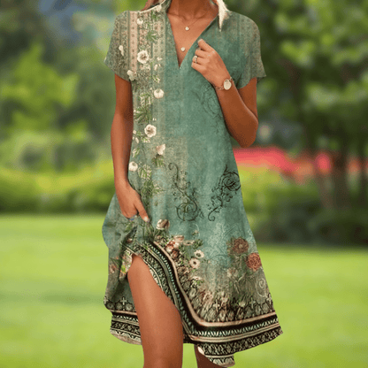 Vestido Estampado Gola V Noemi - 3