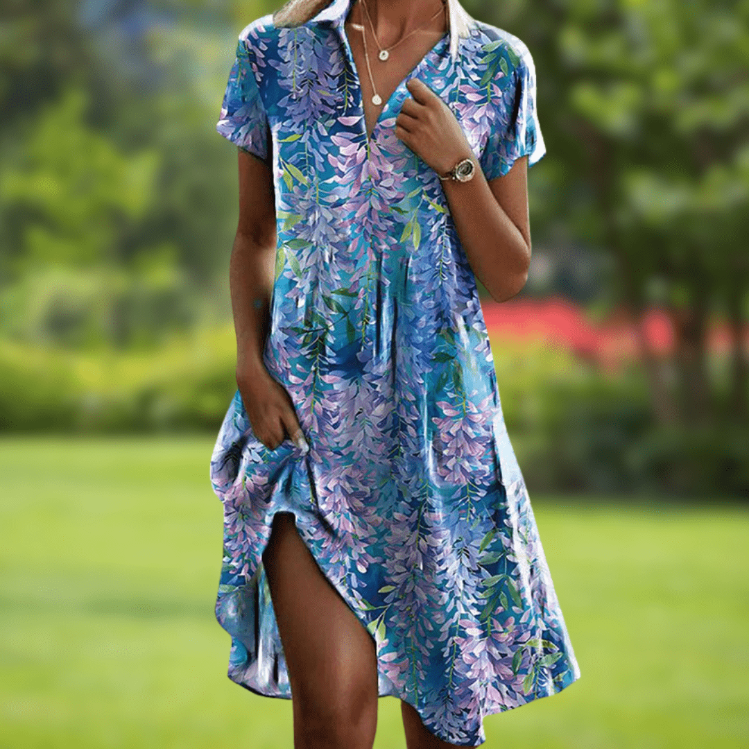 Vestido Estampado Gola V Noemi - 5