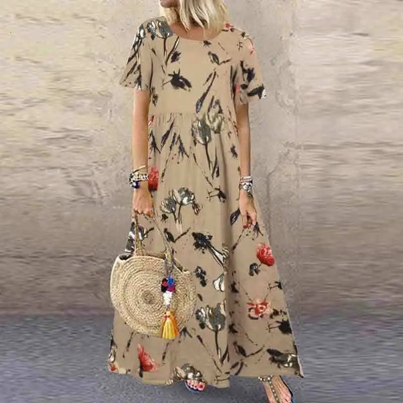 Vestido Estampado Longo Gabi