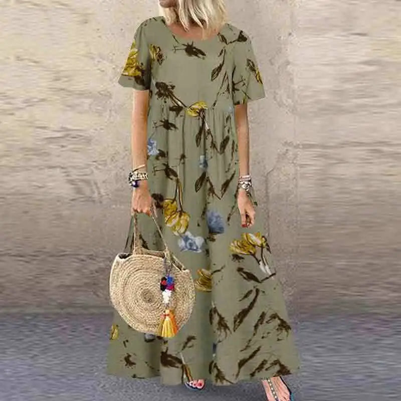 Vestido Estampado Longo Gabi