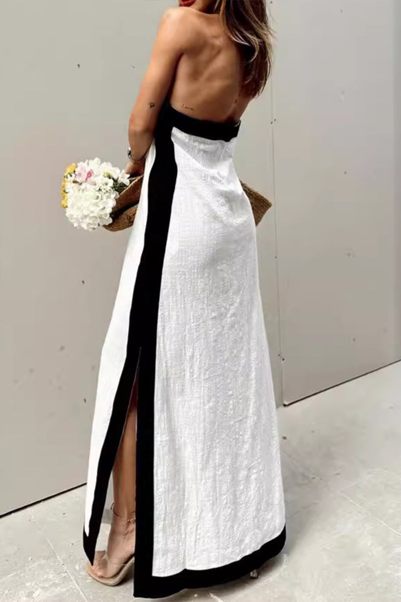 Vestido Feminino com Decote em V e Fenda - 3