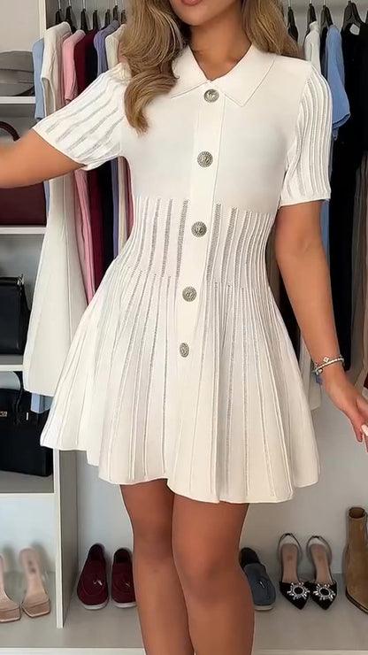 Vestido Feminino com Gola de Lapela e Fivela - 3