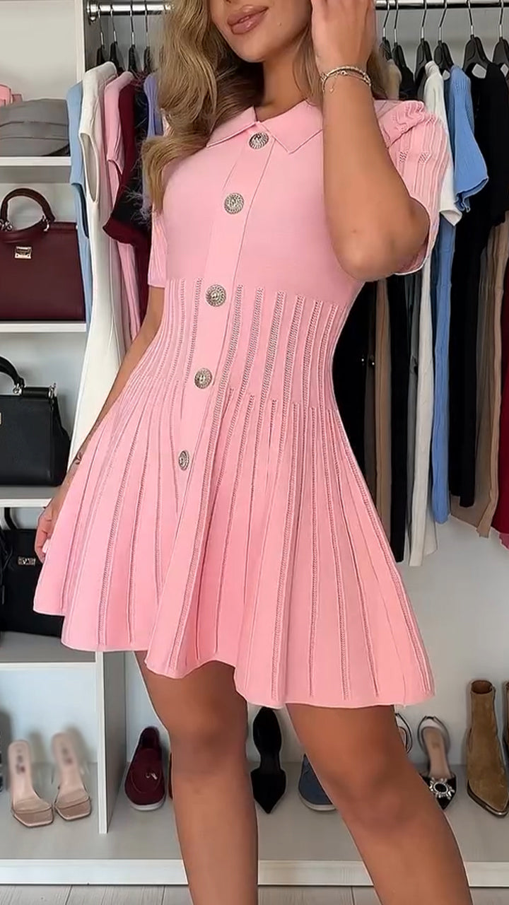Vestido Feminino com Gola de Lapela e Fivela - 4