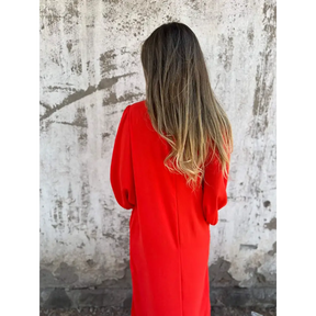 Vestido longo com decote em V