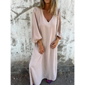 Vestido longo com decote em V