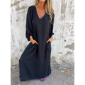 Vestido longo com decote em V