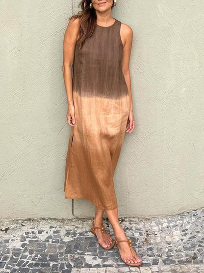 Vestido Longo Feminino com Fenda e Estampa Tie-Dye Degradê - 4
