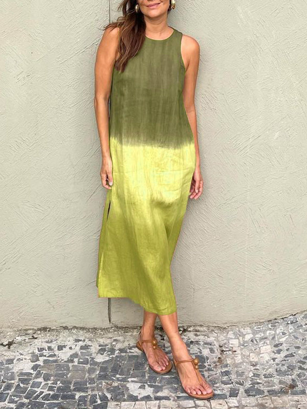 Vestido Longo Feminino com Fenda e Estampa Tie-Dye Degradê - 8