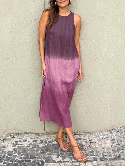 Vestido Longo Feminino com Fenda e Estampa Tie-Dye Degradê - 6