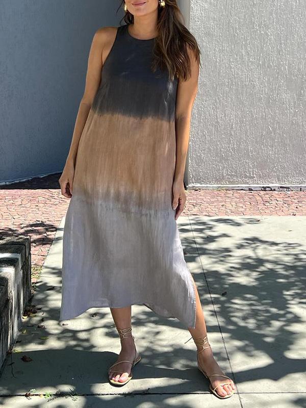 Vestido Longo Feminino com Fenda e Estampa Tie-Dye Degradê - 2