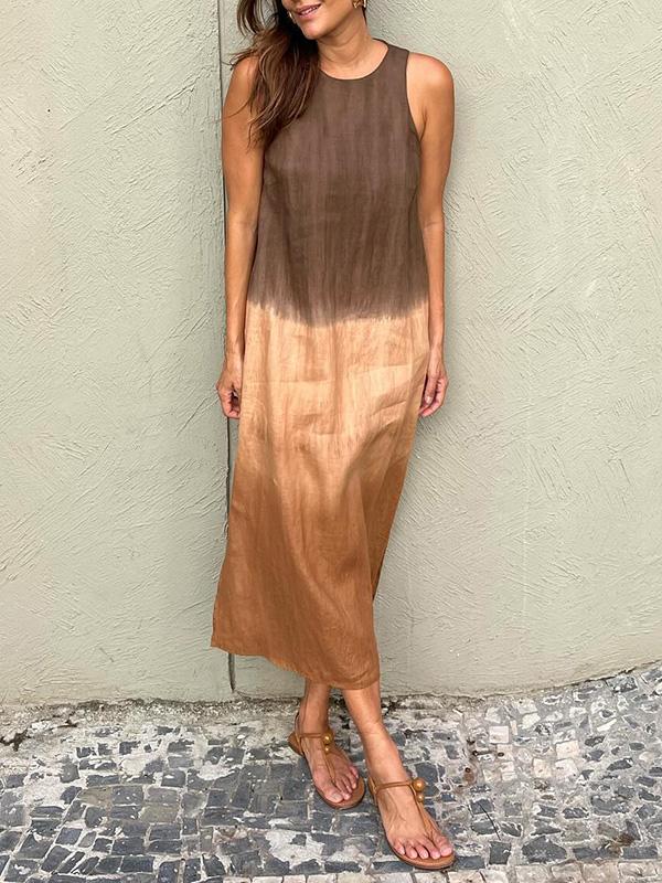 Vestido Longo Feminino com Fenda e Estampa Tie-Dye Degradê - 3