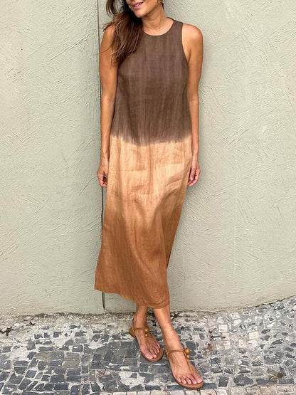 Vestido Longo Feminino com Fenda e Estampa Tie-Dye Degradê - 3
