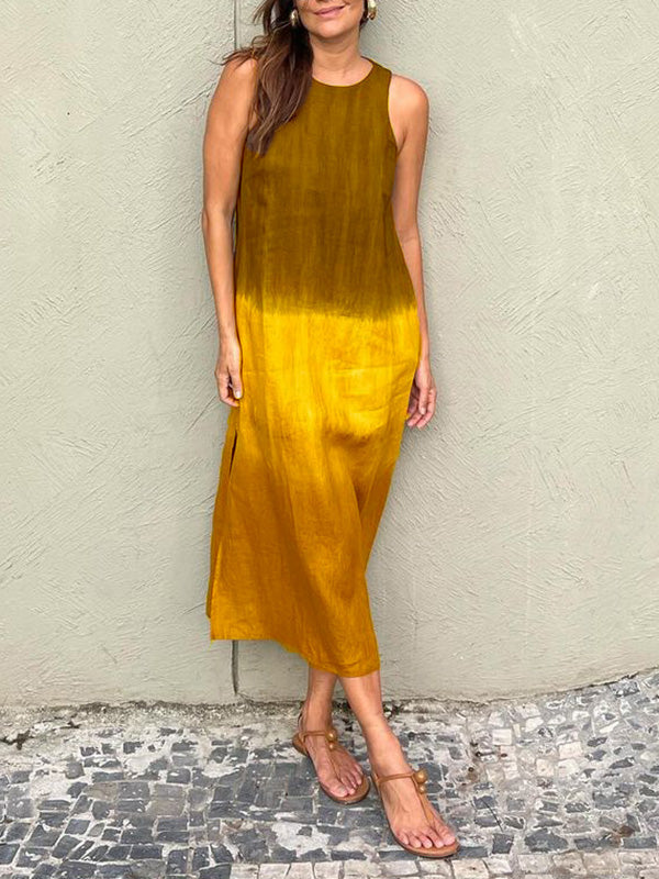 Vestido Longo Feminino com Fenda e Estampa Tie-Dye Degradê - 5