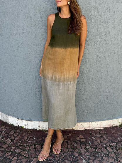 Vestido Longo Feminino com Fenda e Estampa Tie-Dye Degradê - 7