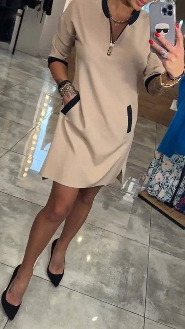 Vestido Mid Feminino de Manga Média