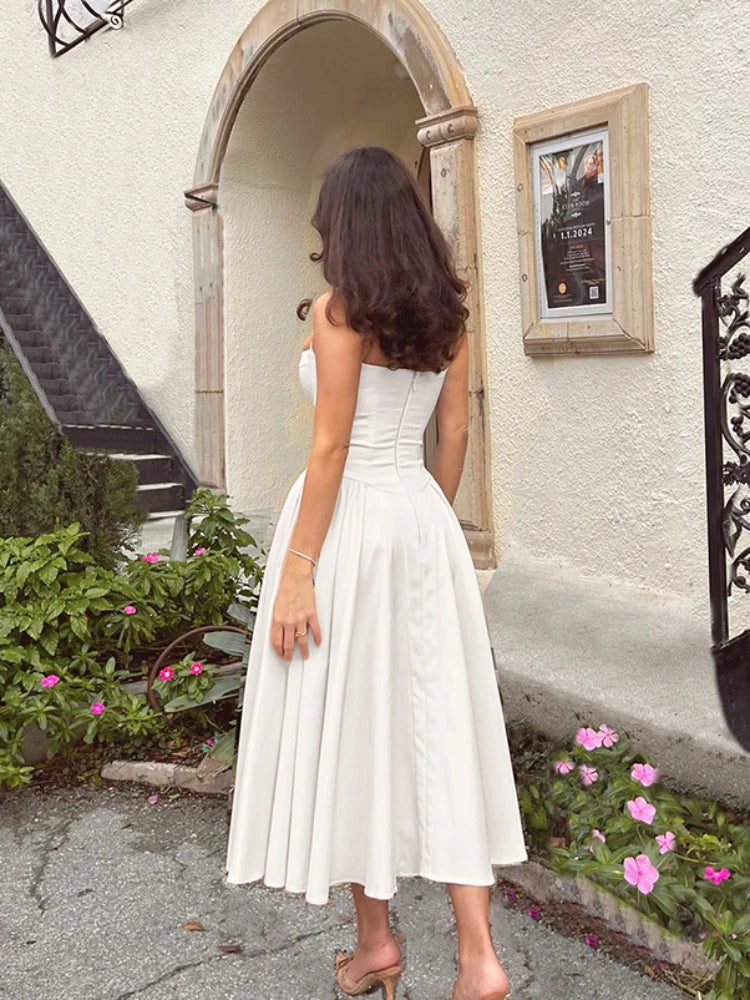 Vestido Midi Corset Alça Nia