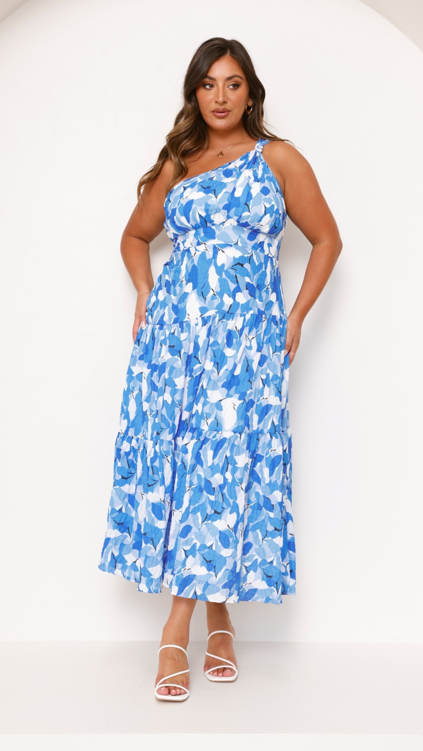 Vestido Midi Estampado de Um Ombro Só com Saia Plissada Jayme - 2