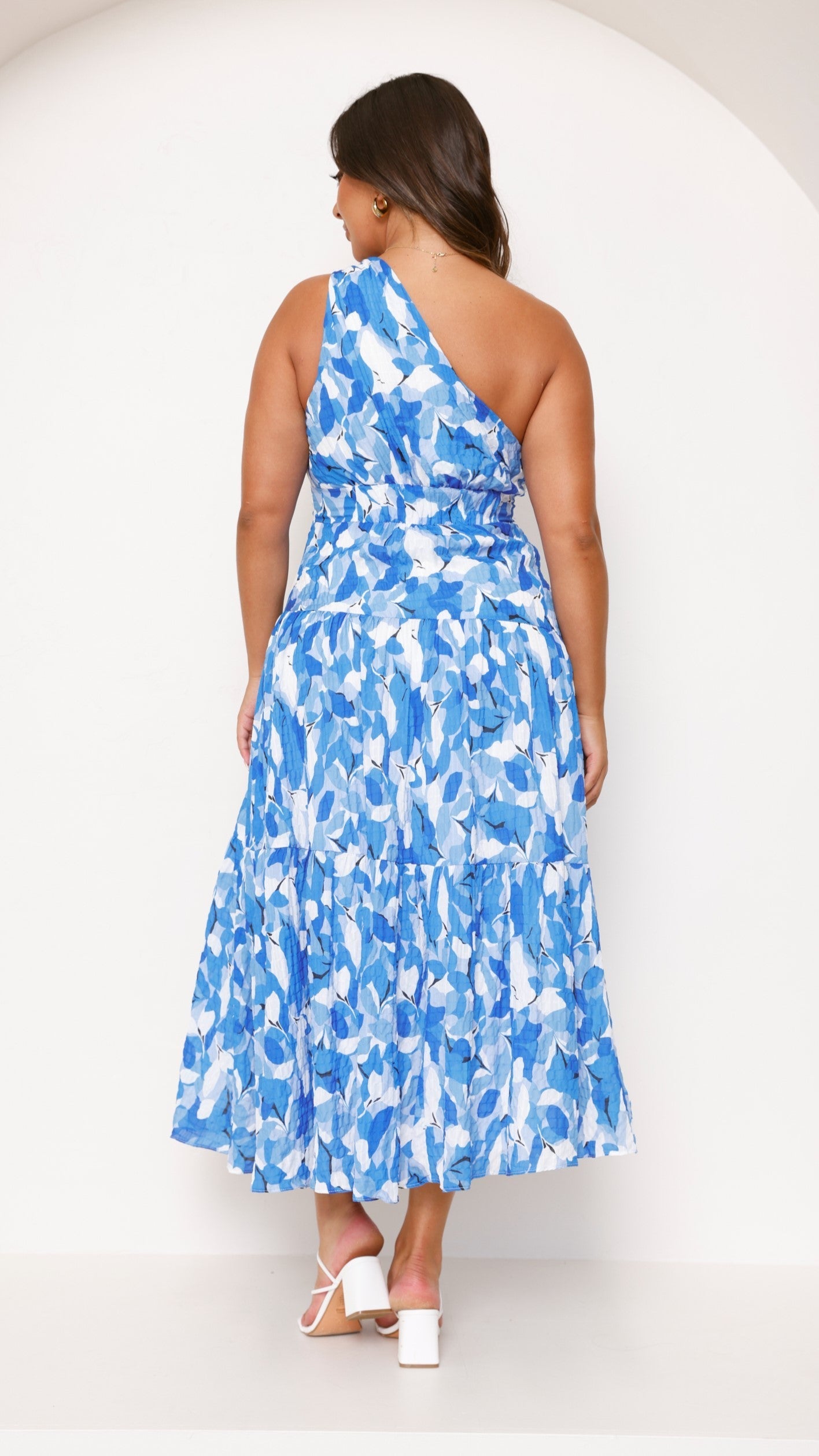 Vestido Midi Estampado de Um Ombro Só com Saia Plissada Jayme - 4