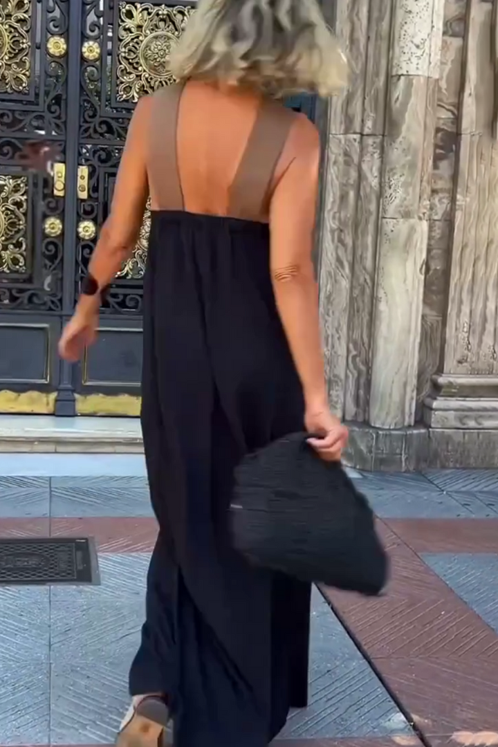 Vestido Sem Mangas com Decote Halter Cruzado